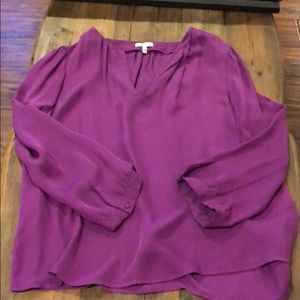 Joie fuchsia silk top